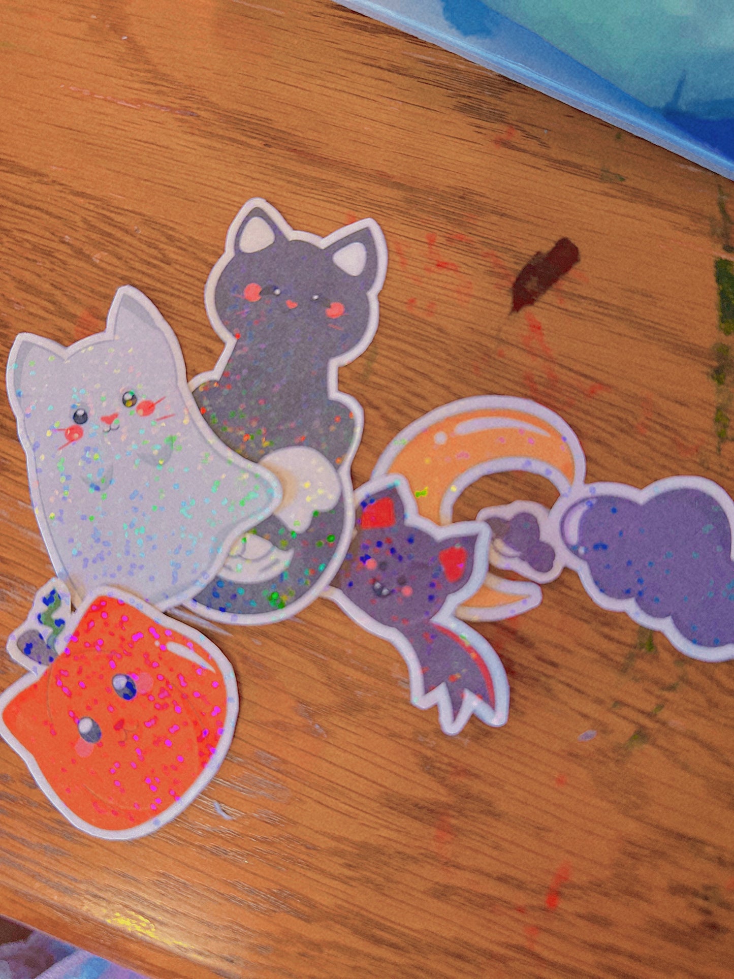 Halloween Kitties Holographic Waterproof Sticker Bundle👻🎃