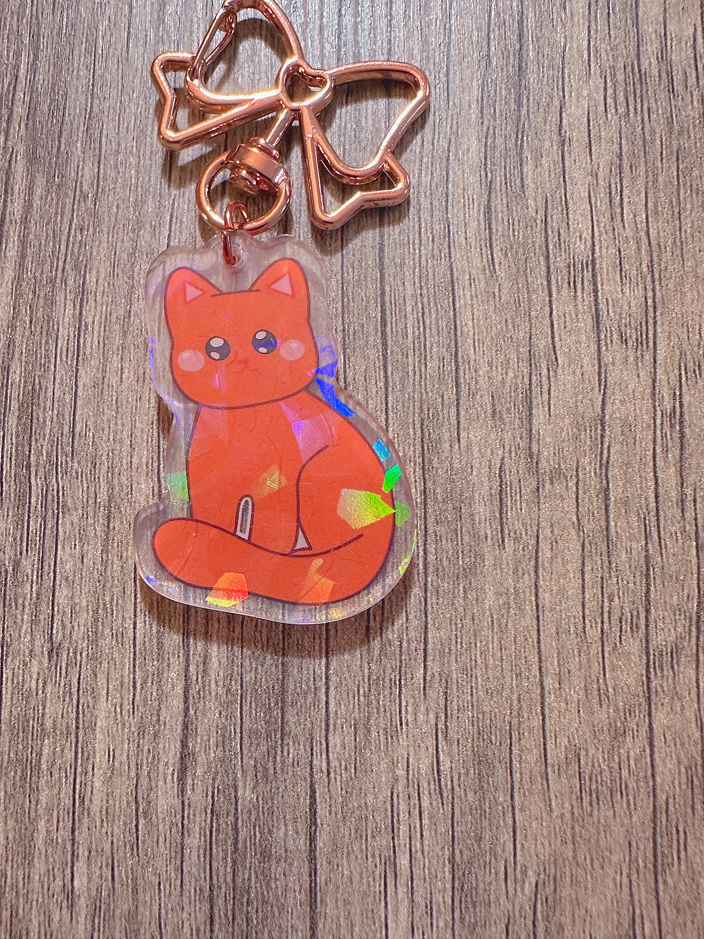 mystery/random holographic double sided kitty keychain | 5 different colors | blind bag
