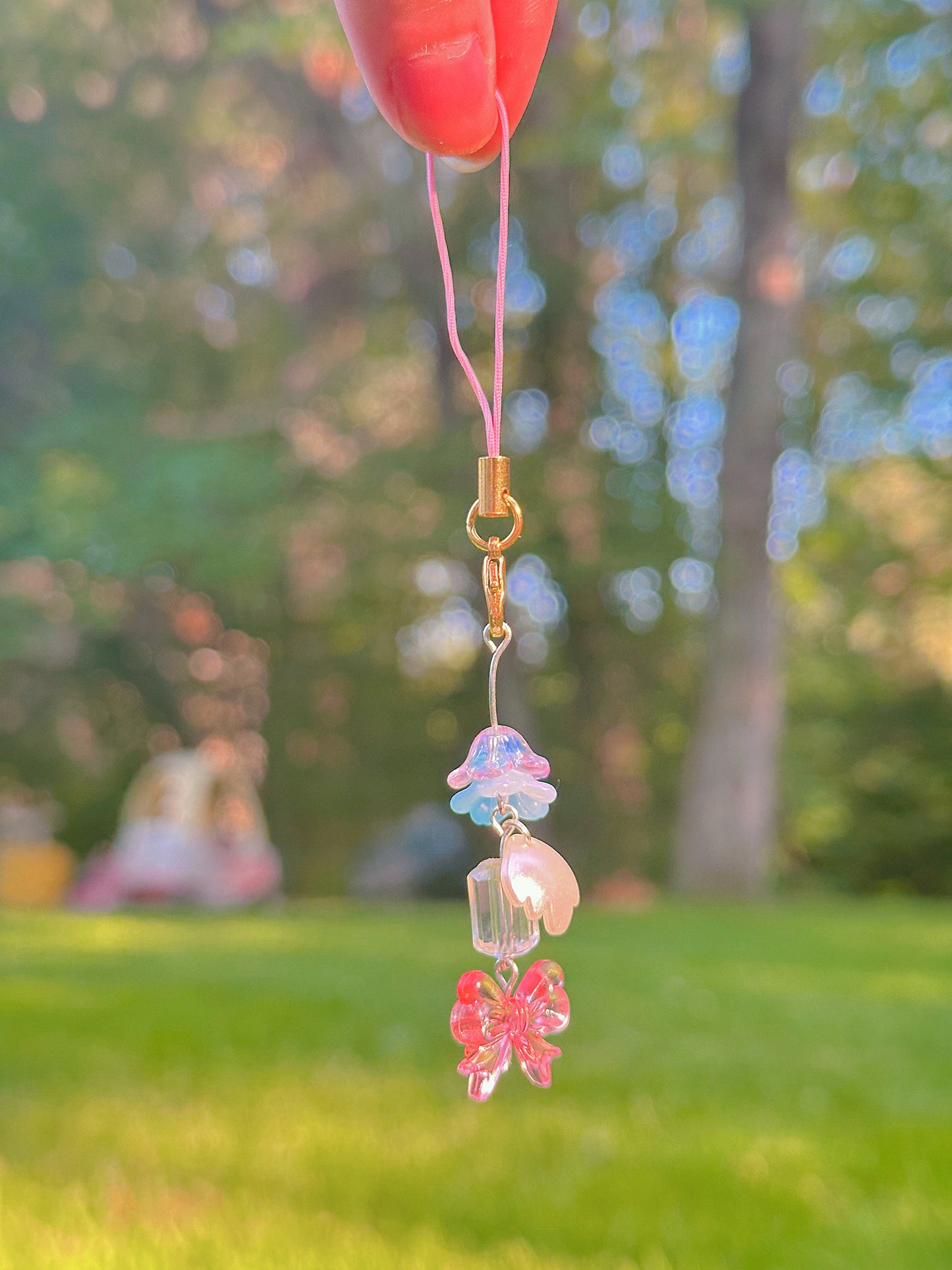 ‘Flower Dream’ Kawaii Aesthetic Blue & Pink Jellyfish-Themed Phone Charm🩵🩷