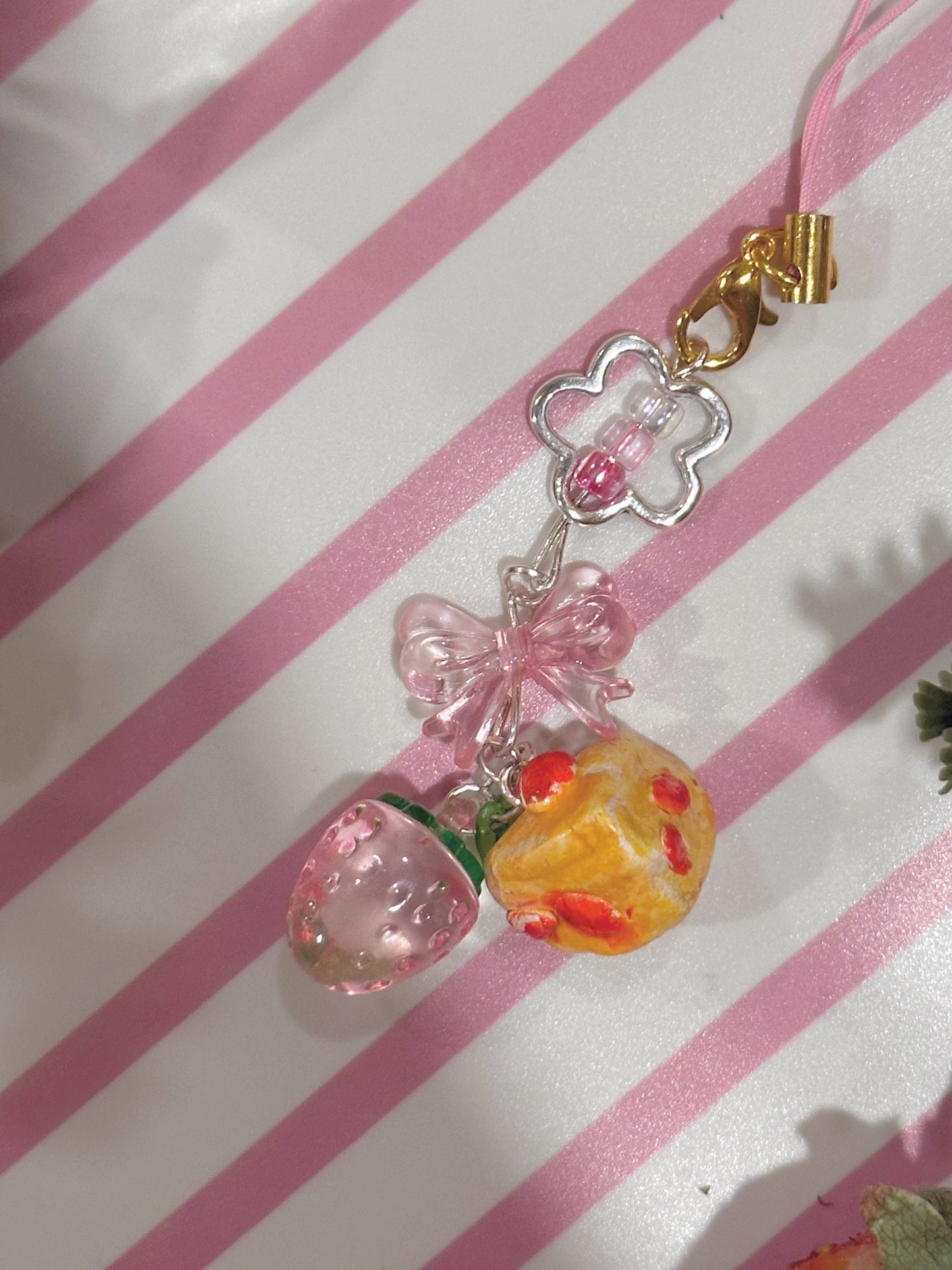 Strawberry Shortcake Handmade Clay Phone Charm