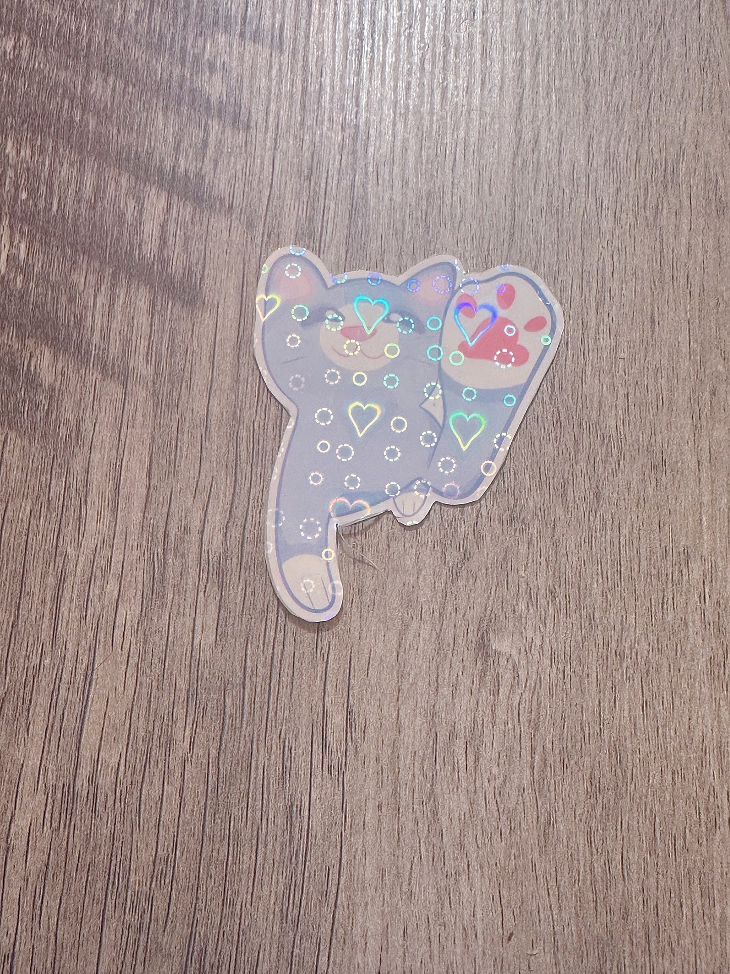 Holographic Waterproof “PAWZ” Cat Sticker / Valentines Day Sticker 💌💗