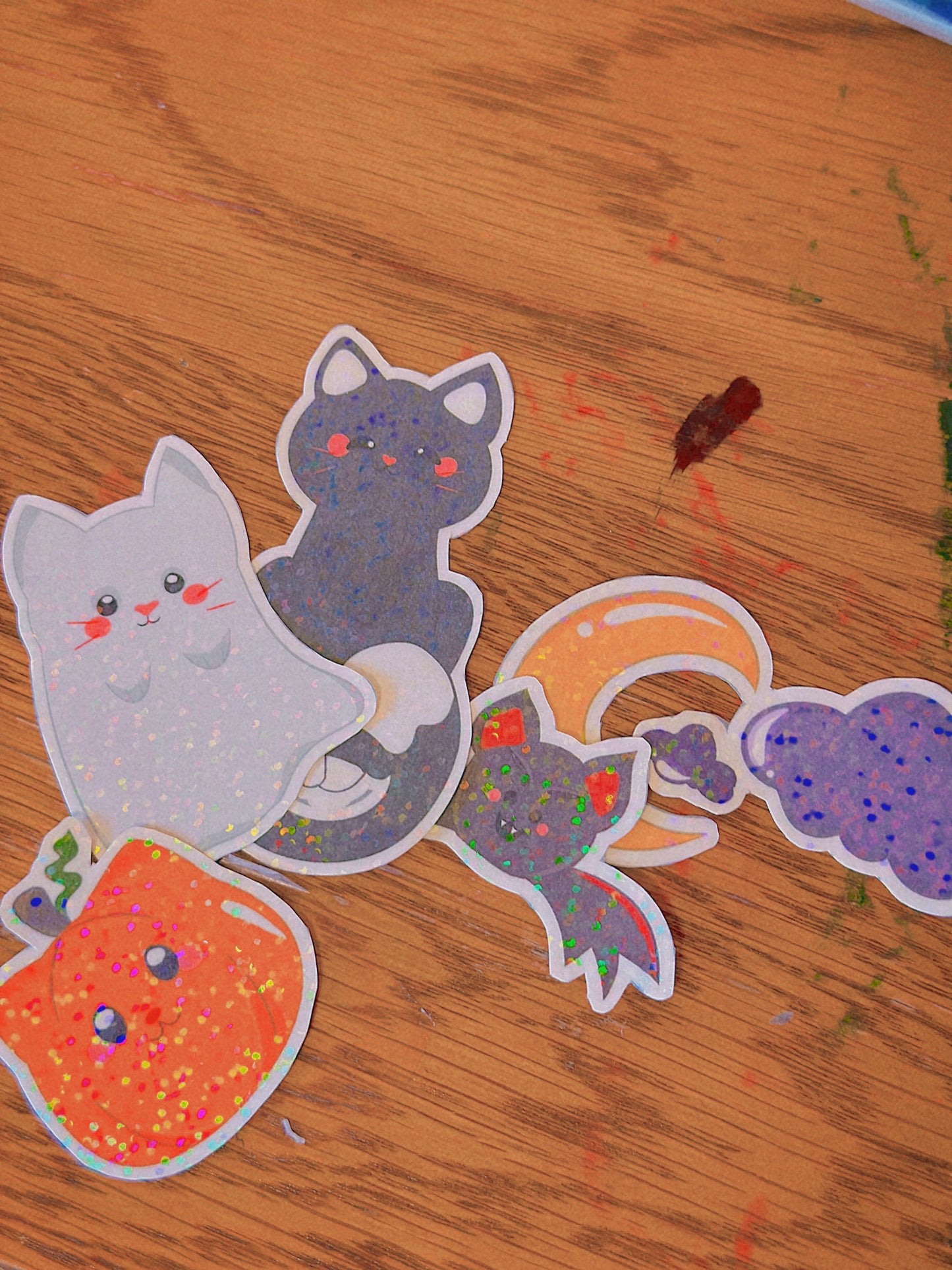 Halloween Kitties Holographic Waterproof Sticker Bundle👻🎃