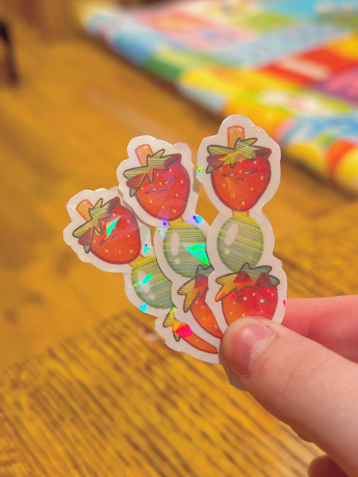 Strawberry & Grape Tang Hulu Holographic Cat Sticker ππ