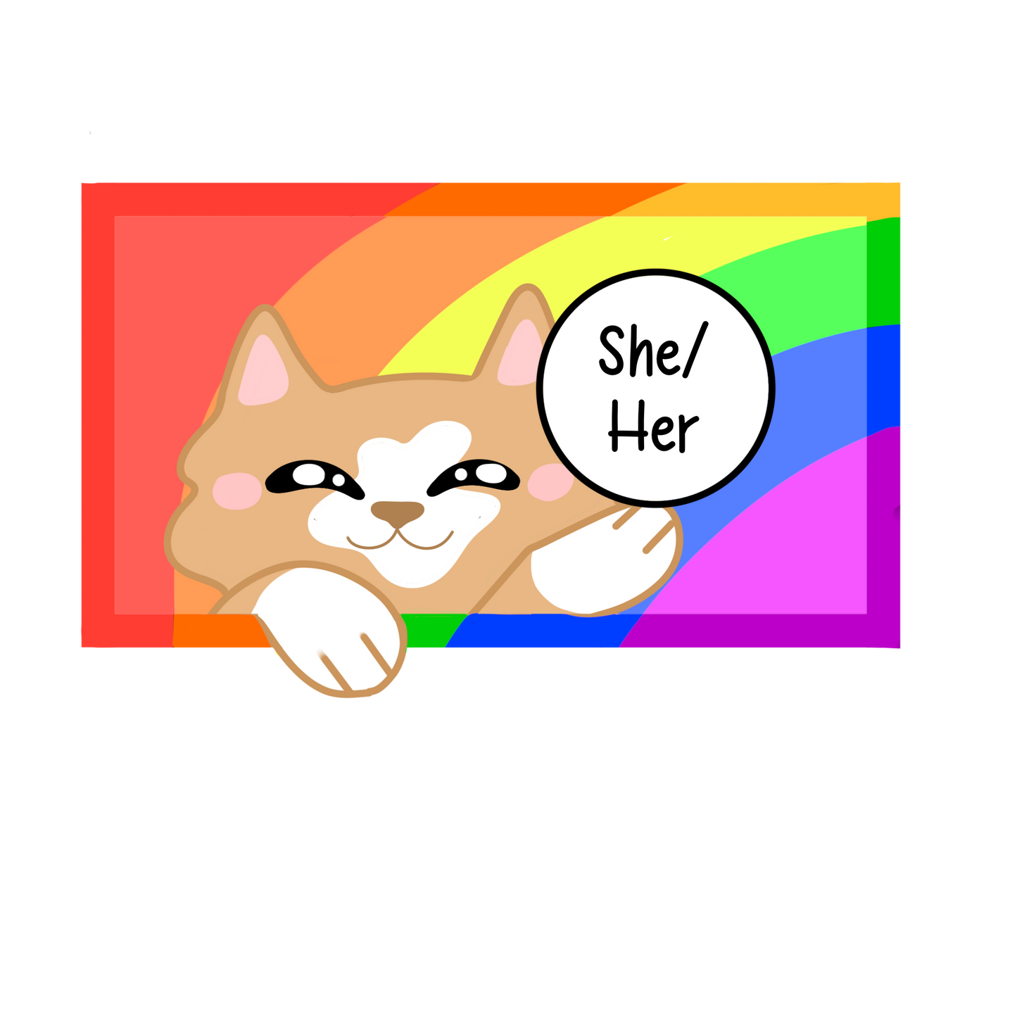 Cute Holographic Kitty Pronoun Sticker / Pride Stickers🏳️🌈🏳️⚧️