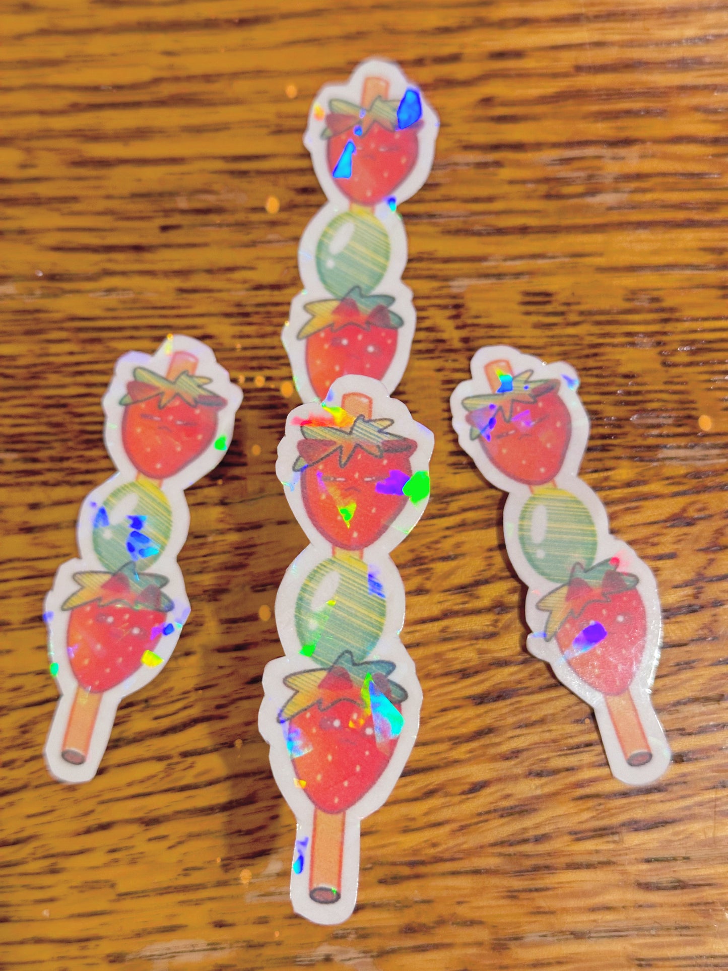 Strawberry & Grape Tang Hulu Holographic Cat Sticker ππ