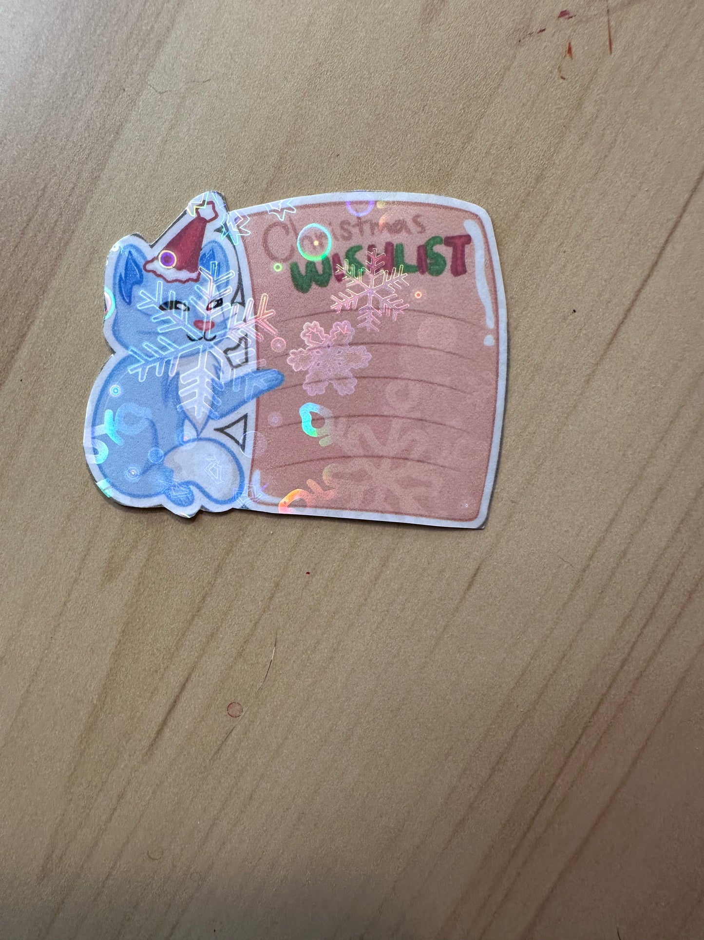 Cute "Santa's List" Holiday Kitten Sticker
