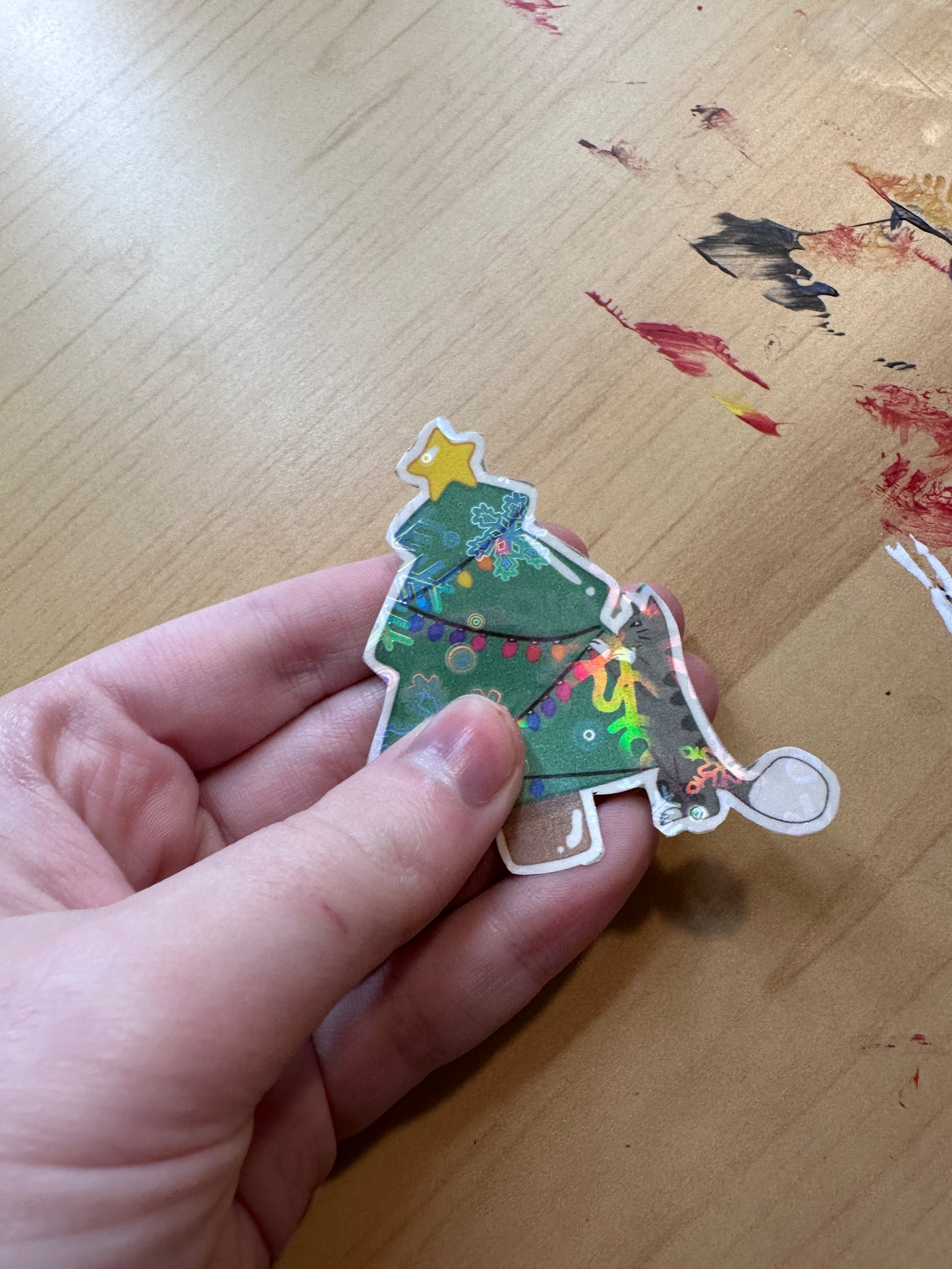 Cute Christmas Tree Kitten Holiday Sticker