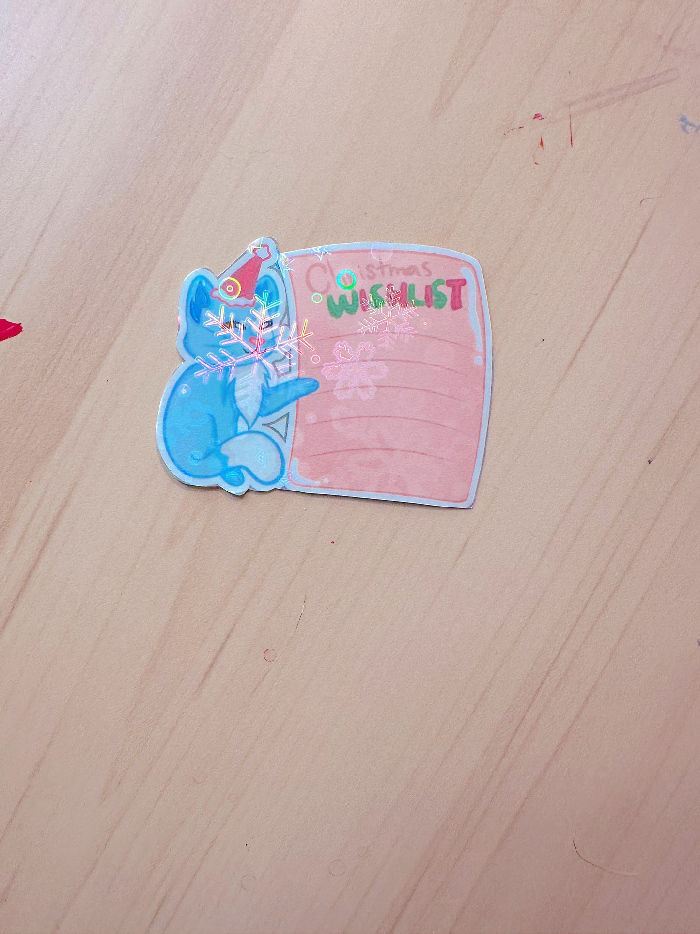 Cute "Santa's List" Holiday Kitten Sticker