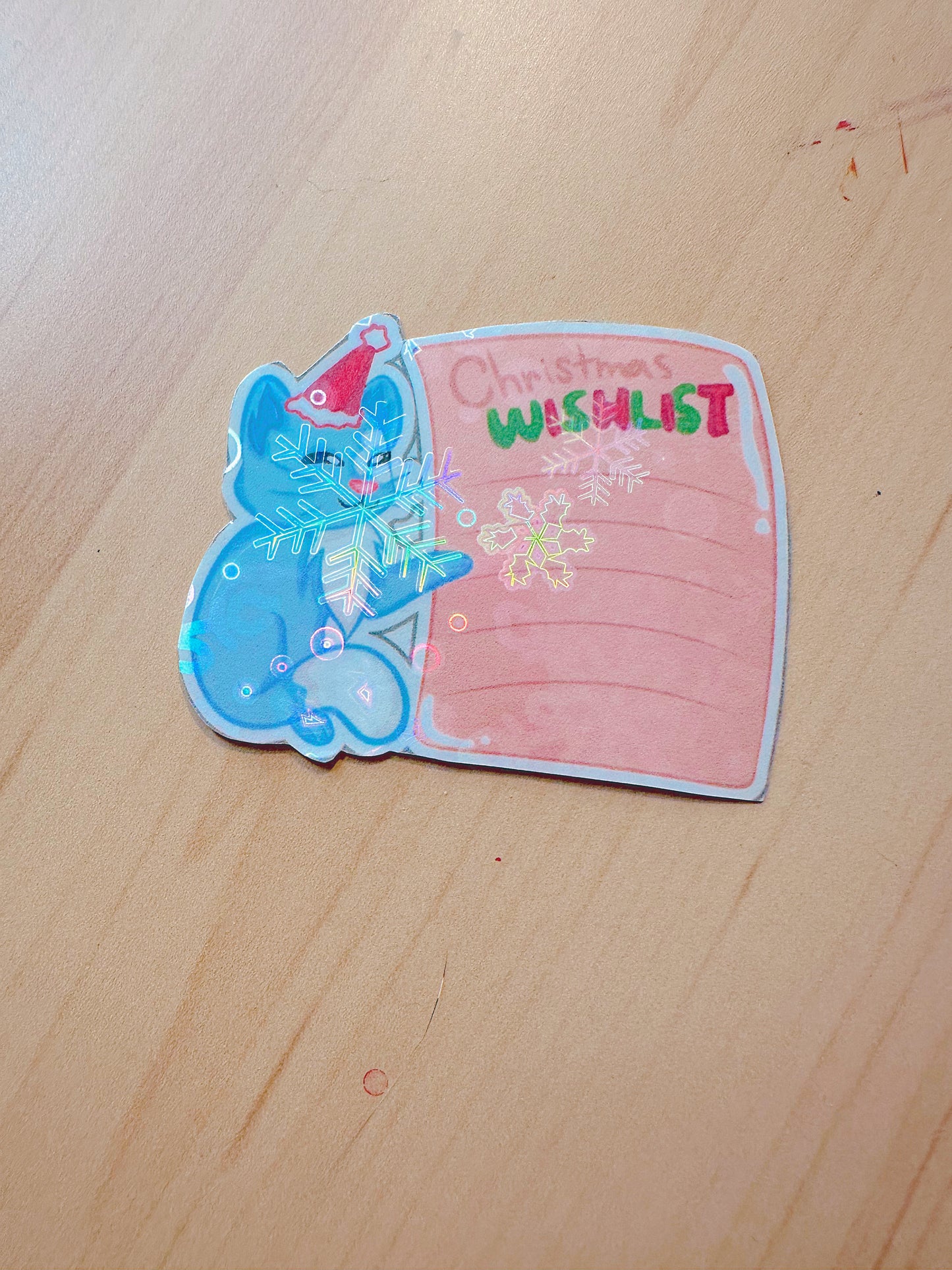Cute "Santa's List" Holiday Kitten Sticker