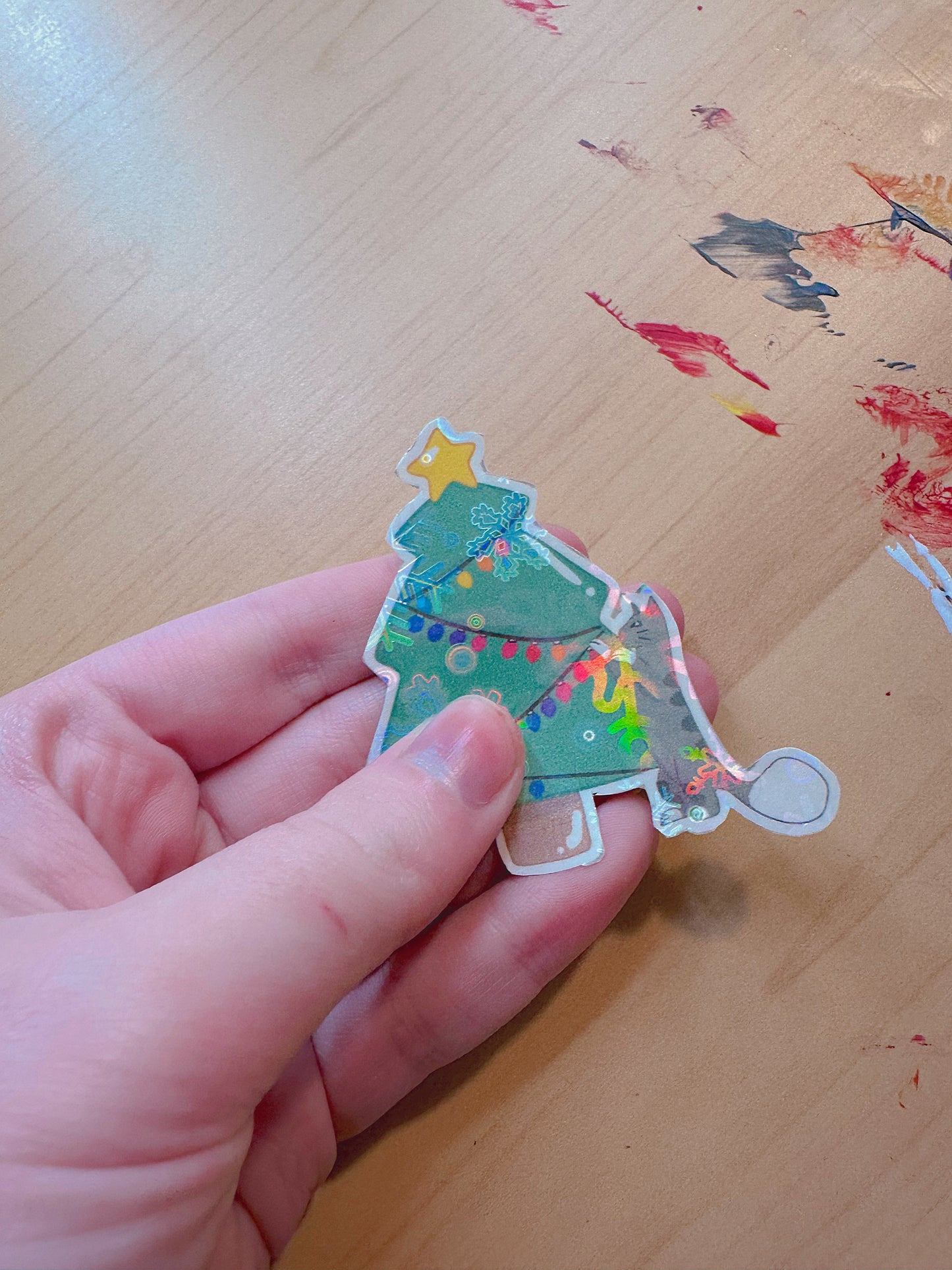 Cute Christmas Tree Kitten Holiday Sticker