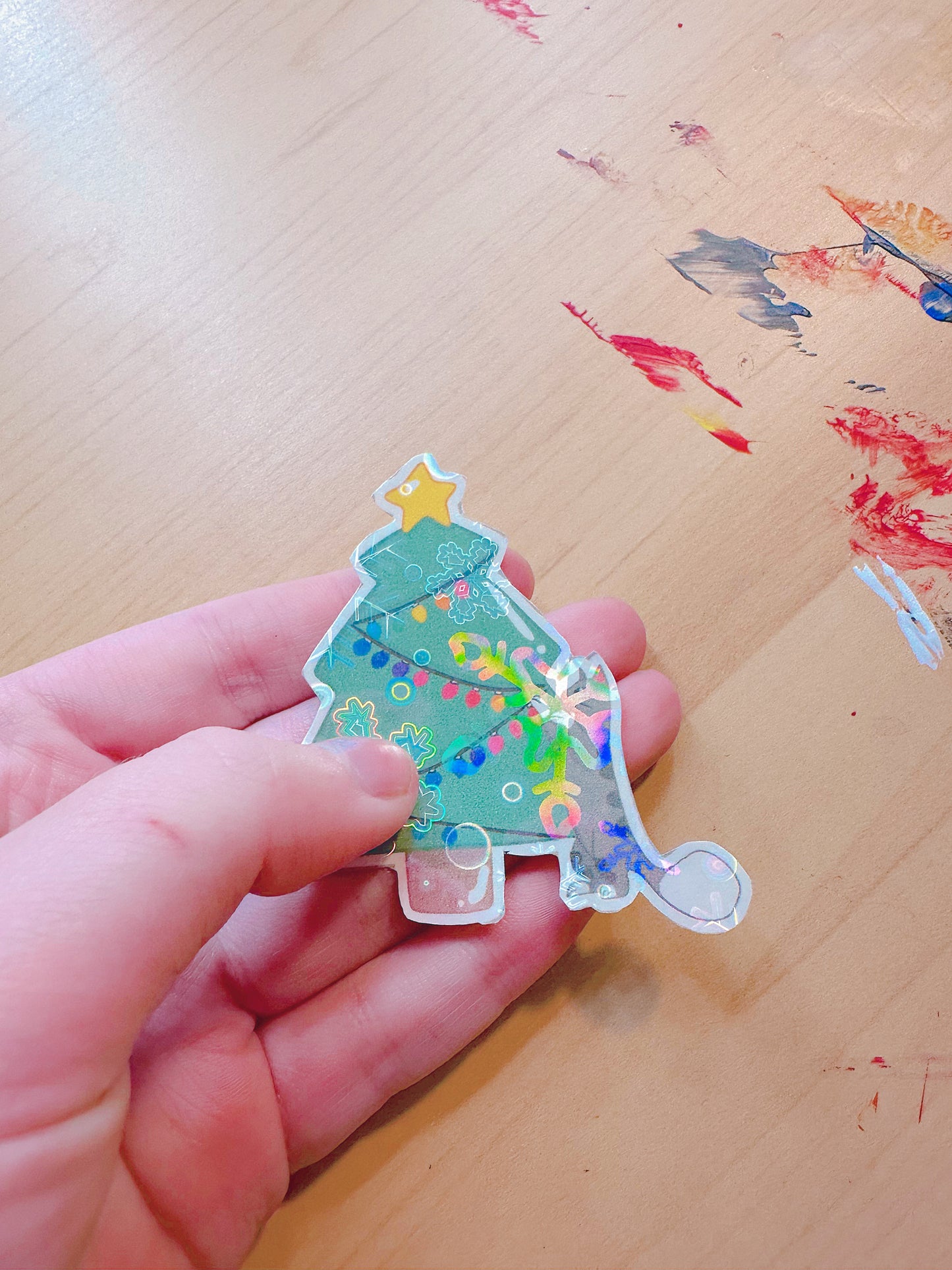 Cute Christmas Tree Kitten Holiday Sticker