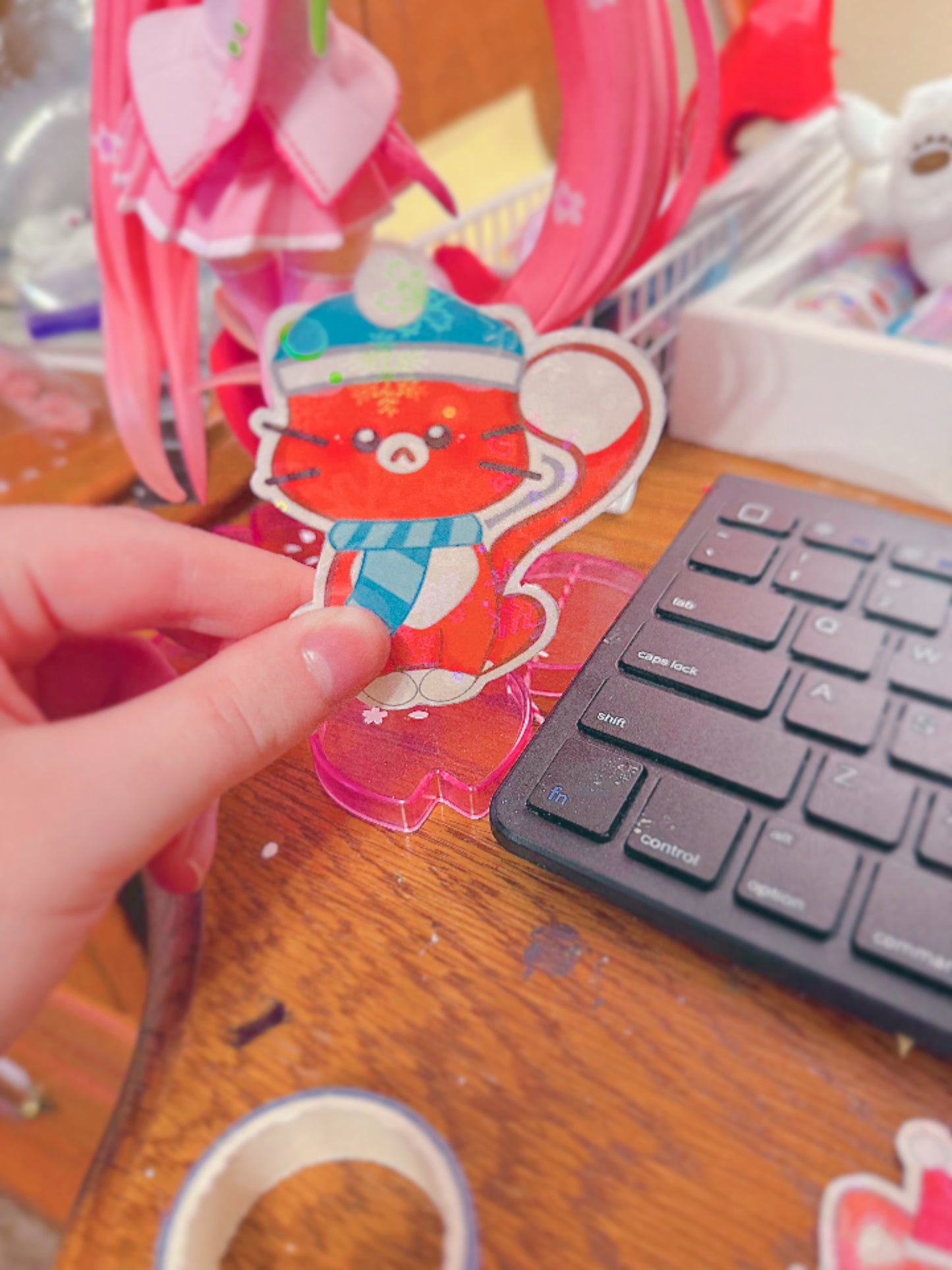 Happy Holiday Kitties // Holographic Waterproof Stickers
