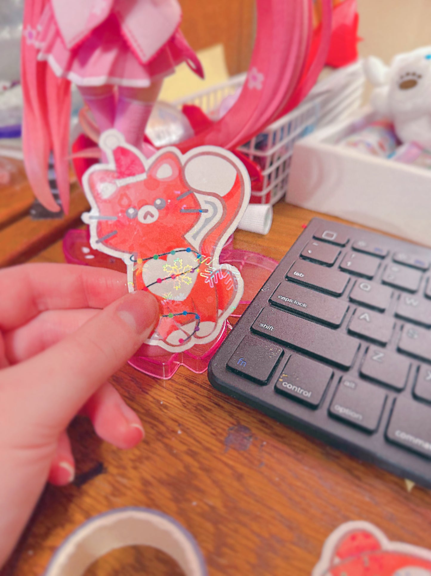 Happy Holiday Kitties // Holographic Waterproof Stickers