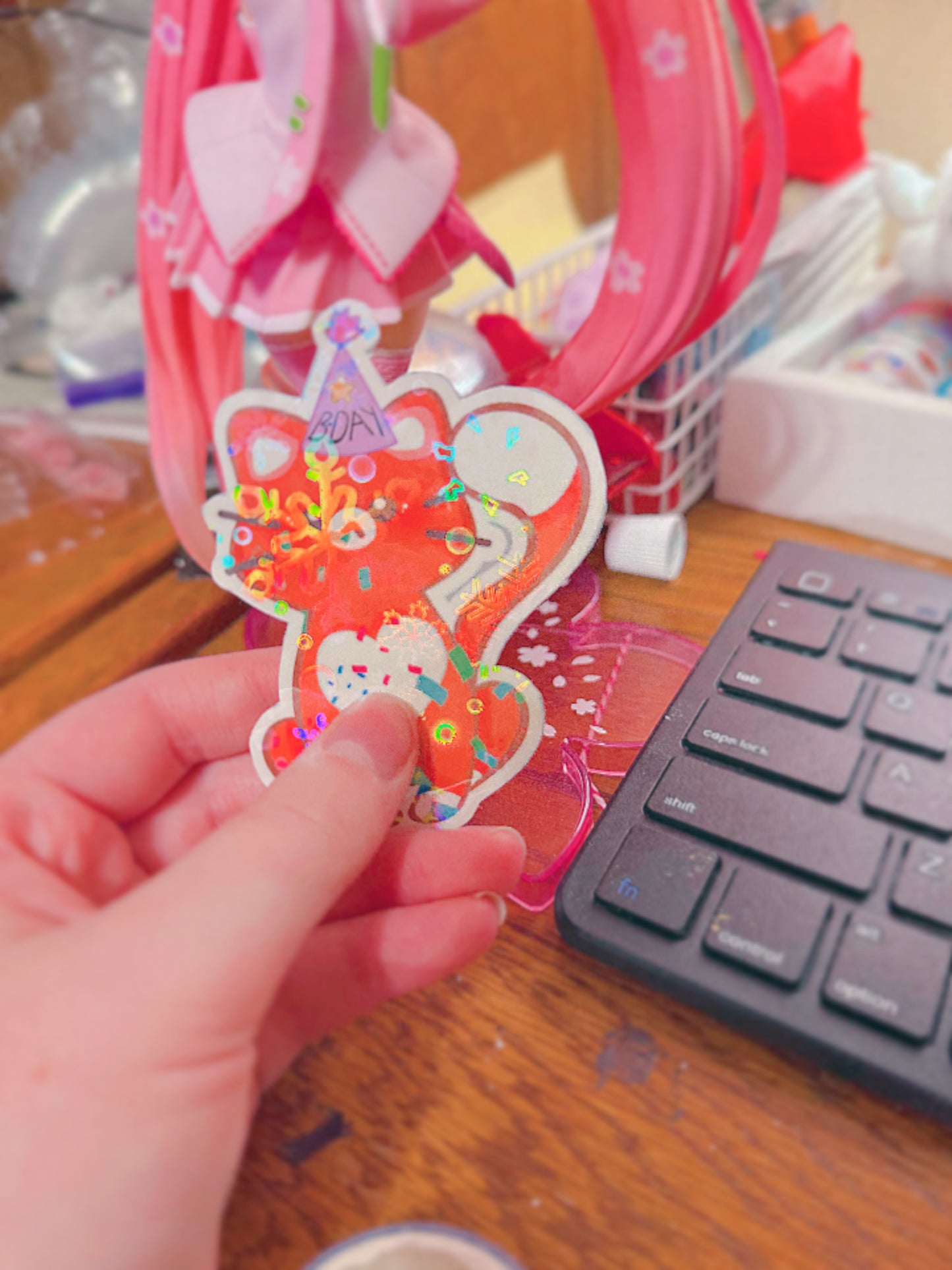Happy Holiday Kitties // Holographic Waterproof Stickers