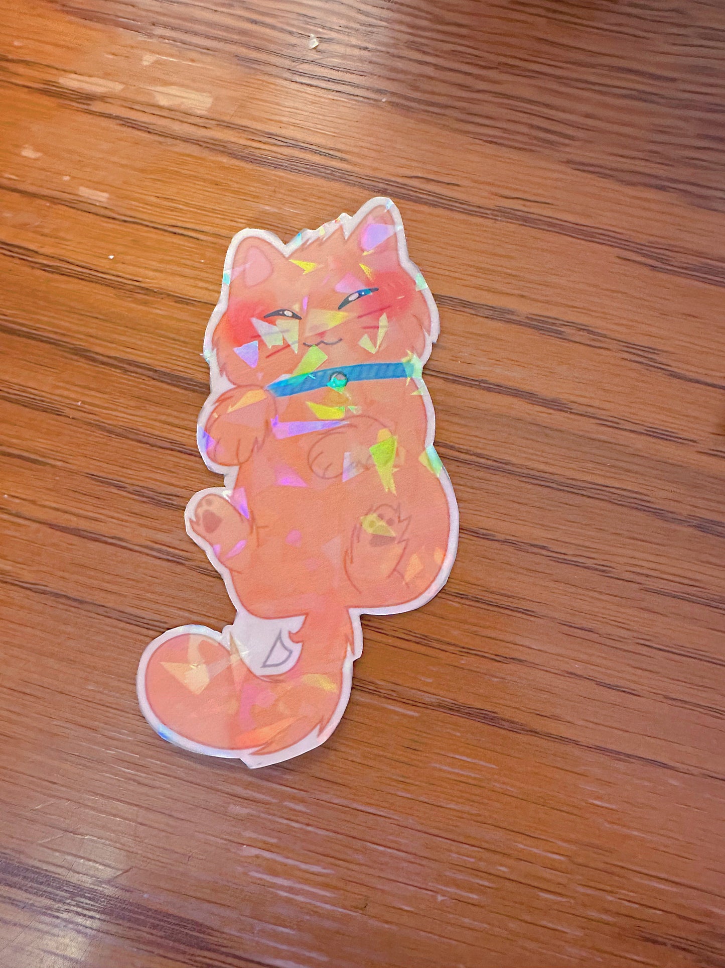 Cute Holographic Kitten Sticker Bundle (Broken Glass)