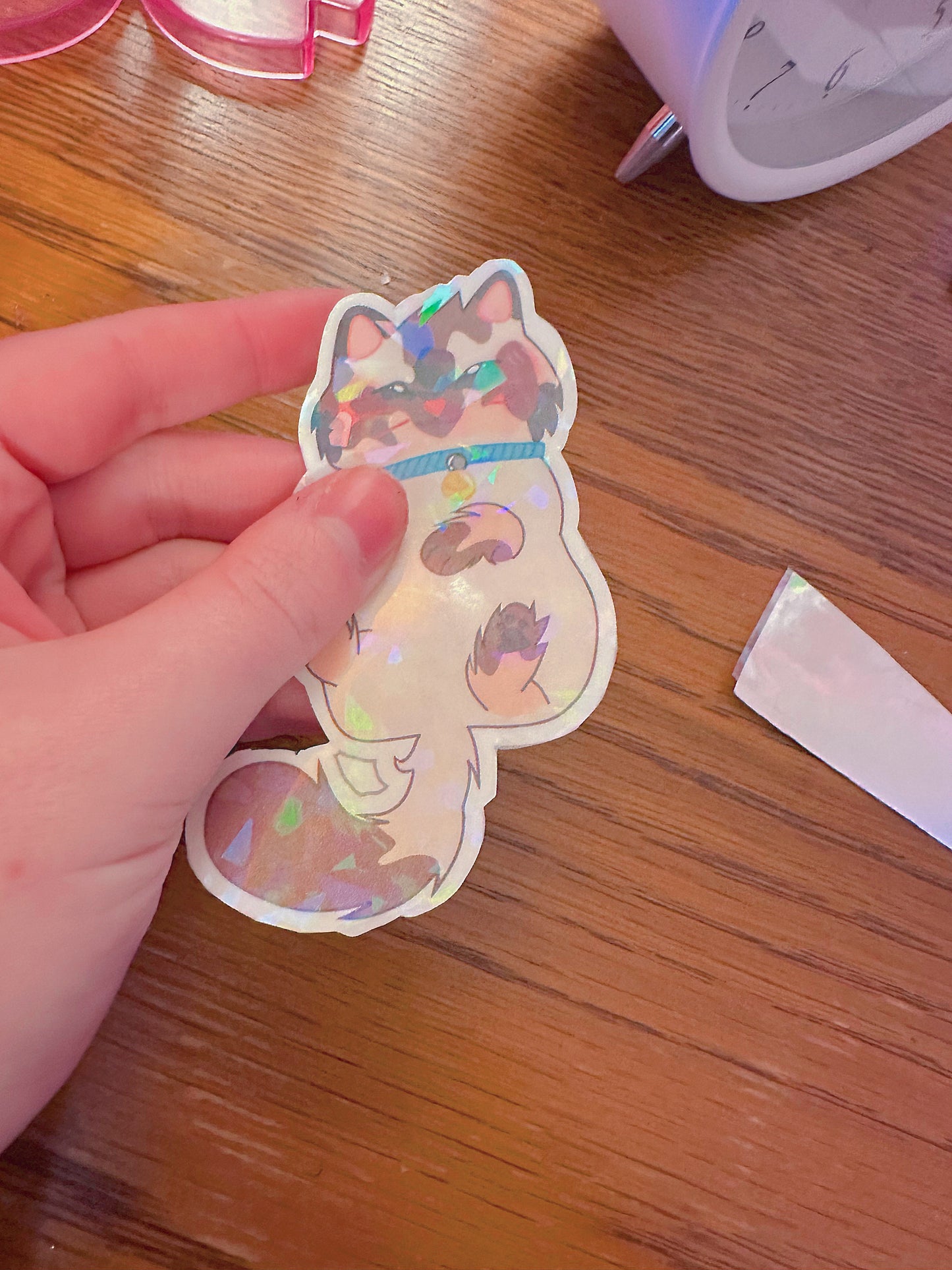 Cute Holographic Kitten Sticker Bundle (Broken Glass)