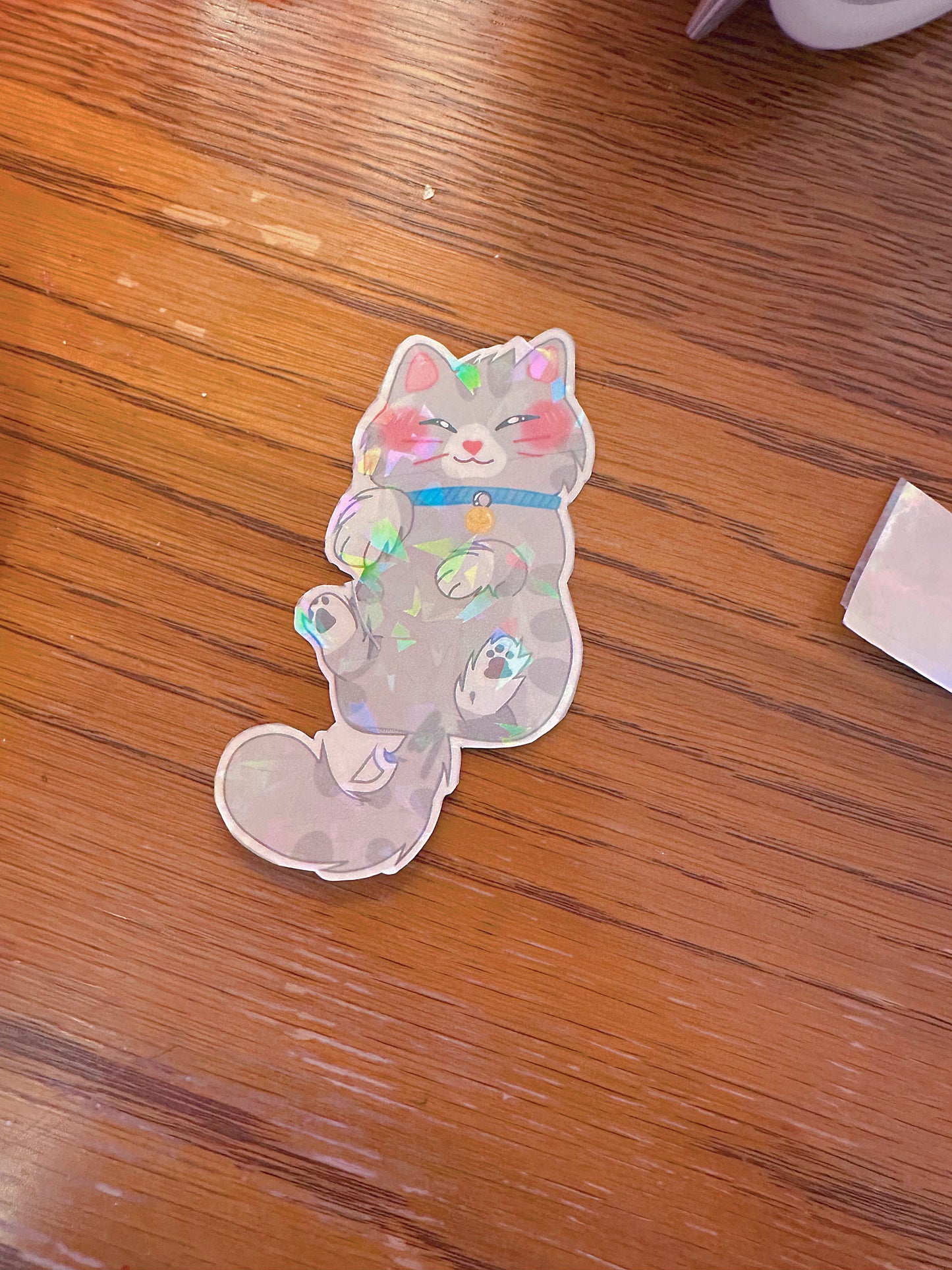 Cute Holographic Kitten Sticker Bundle (Broken Glass)