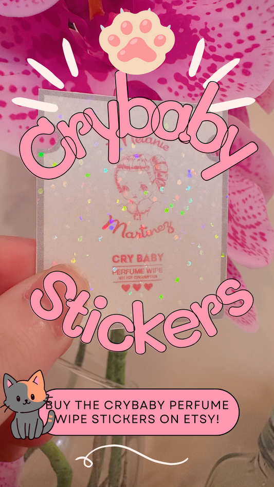 Buy our Crybaby Perfume Stickers on Etsy!