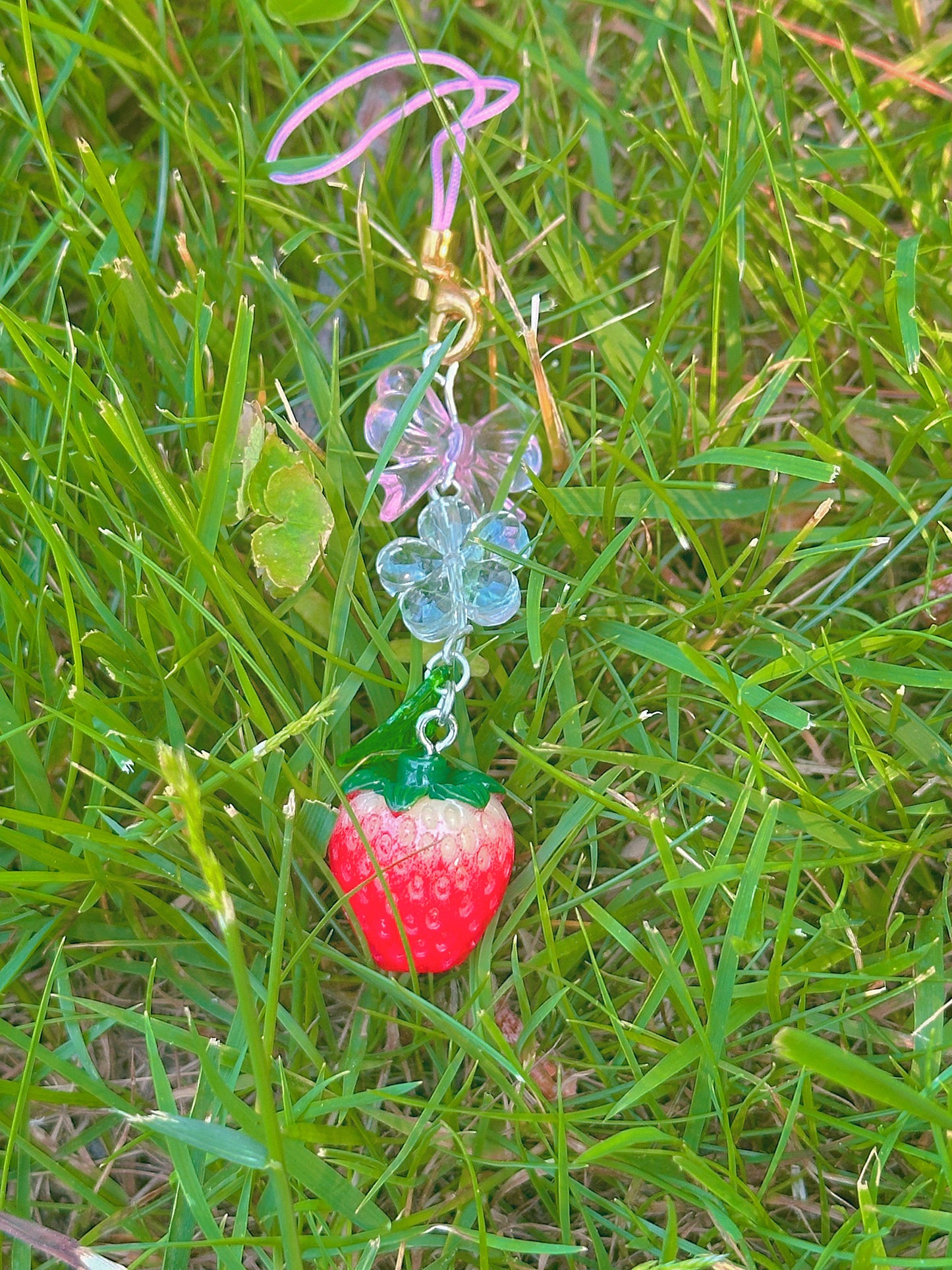 ‘Strawberry Blossom’ Kawaii Aesthetic Strawberry-Themed Phone Charm🍓🍥