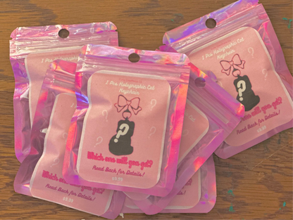mystery/random holographic double sided kitty keychain | 5 different variants | keychain blind bag
