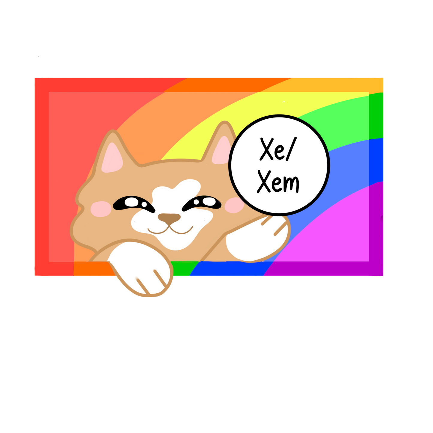 Cute Holographic Kitty Pronoun Sticker / Pride Stickers🏳️‍🌈🏳️‍⚧️