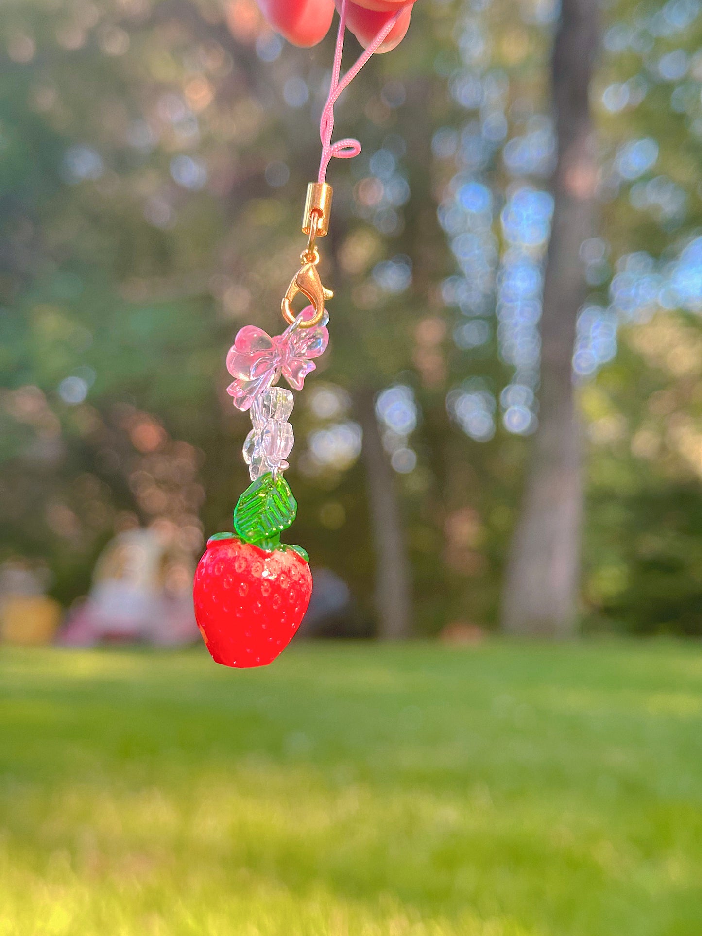 ‘Strawberry Blossom’ Kawaii Aesthetic Strawberry-Themed Phone Charm🍓🍥