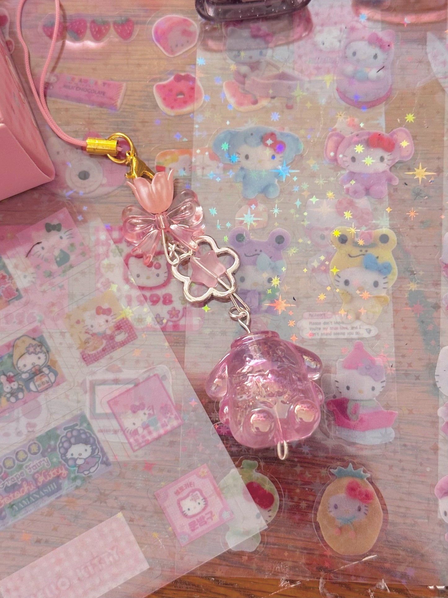 Sanrio Glow-in-the-dark shiny kawaii phone charms | handmade ♡