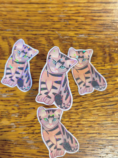 cute & kawaii holographic kitty sticker |handmade! |