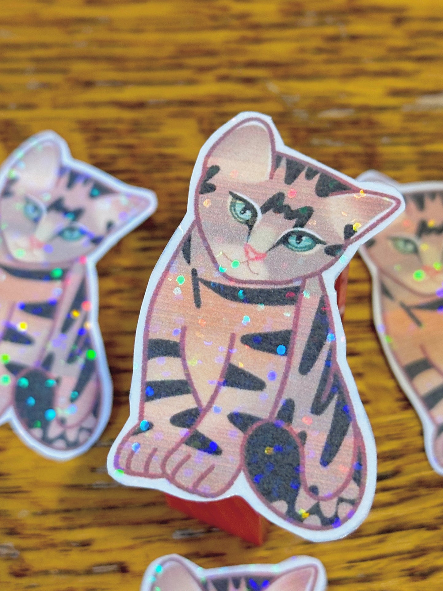 cute & kawaii holographic kitty sticker |handmade! |